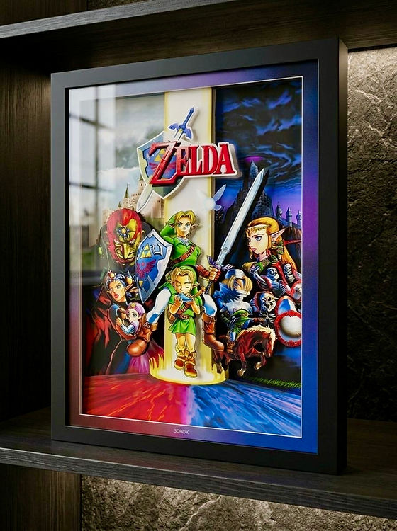 3DBox Zelda Ocarina 45x33 c/LED | 3DBox Quadros 3D