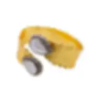 Goldfarbener Armreif mit Perlmutt-Elementen und Kristallen, handgefertigt, Avirelle.