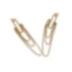 Goldfarbene Ohrringe aus Edelstahl mit filigranen Kettenelementen, modern und klar im Design. Avirelle.