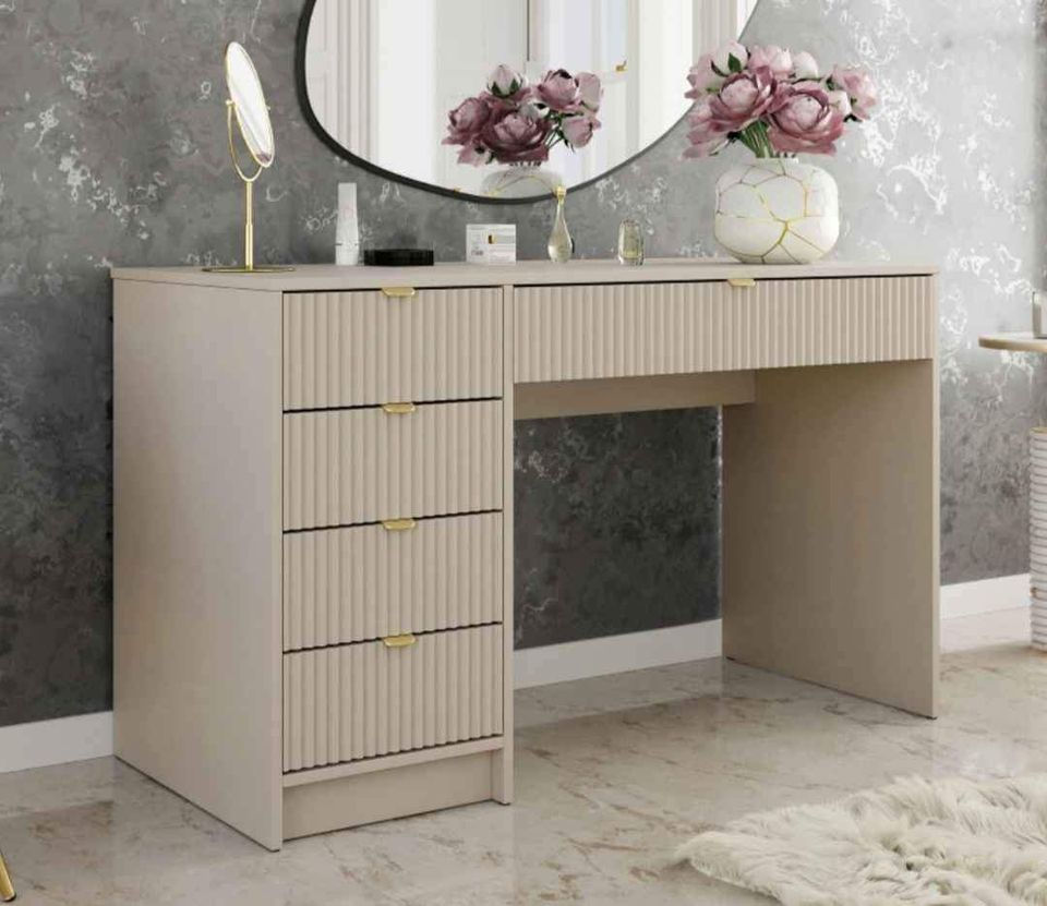 Glamour desk 120cm beige & gold RIO