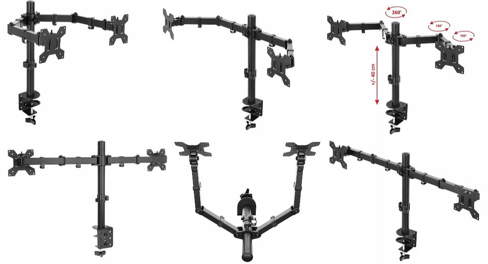 Thumbnail: Dual monitor arm desk mount black