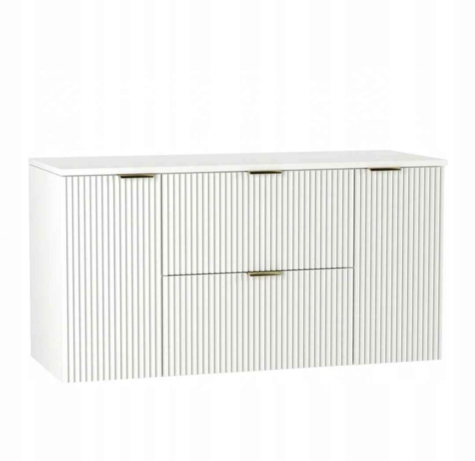 Modern Large bathroom vanity 120cm gold handles EDEN