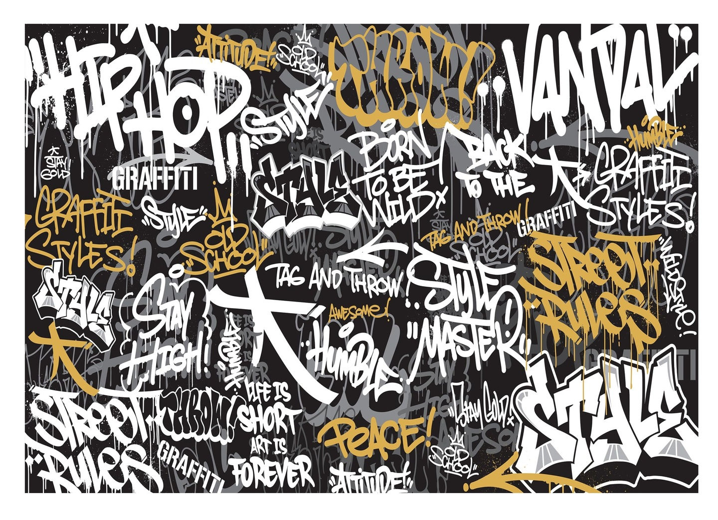 Photo wallpaper large 416 x 254cm with glue graffiti