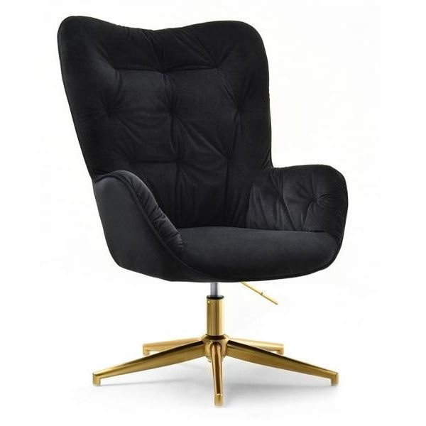 Massive glamour chair black with gold legs