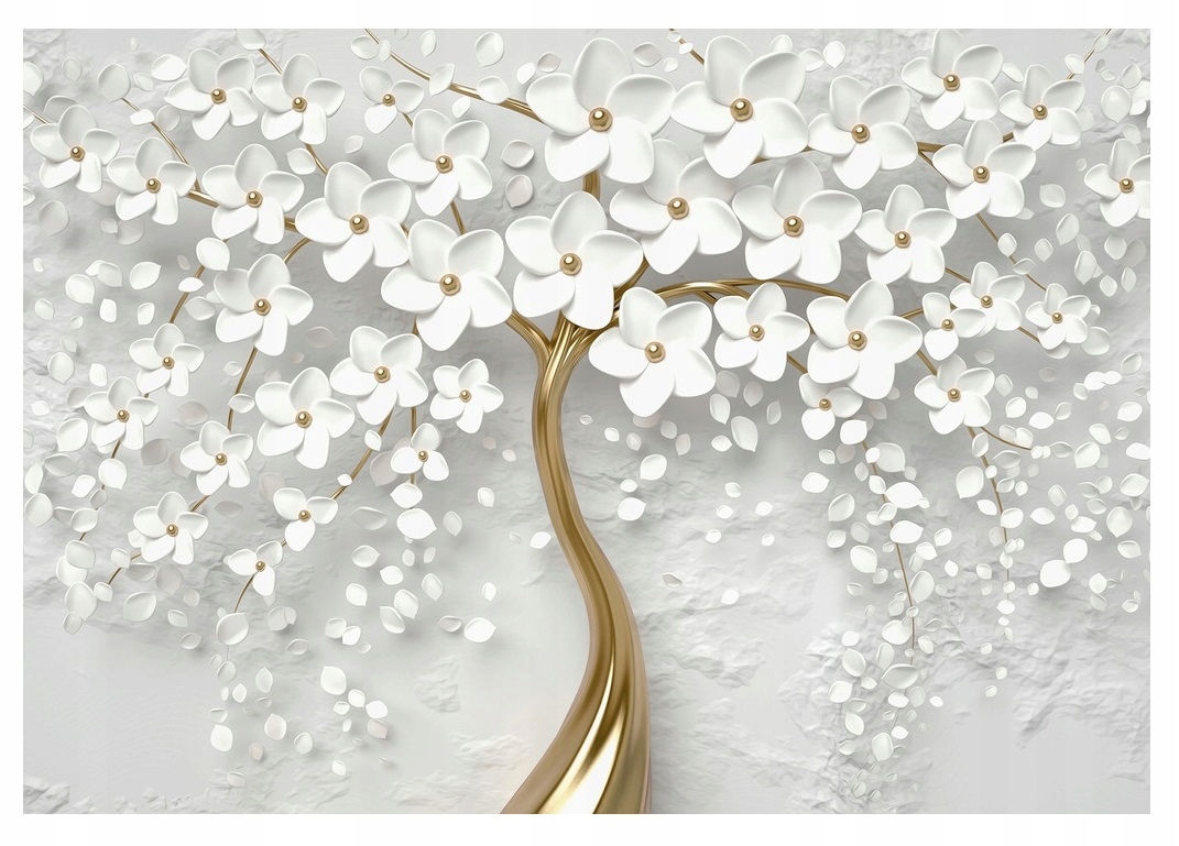 Photo wallpaper large 416 x 254cm with glue gold tree