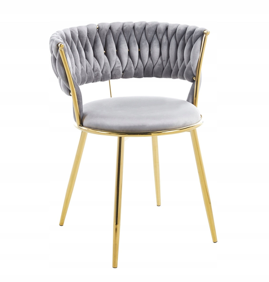 Glamour chair grey velvet with gold legs SCARLETT