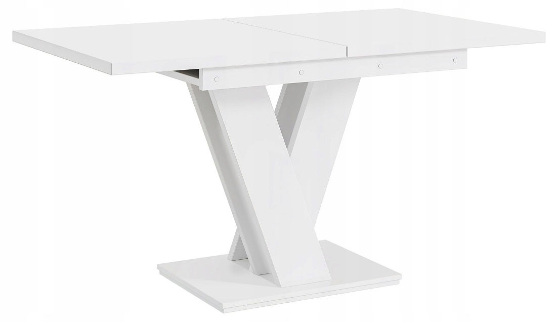 Extendable dining table 120-160cm white matt DIANE