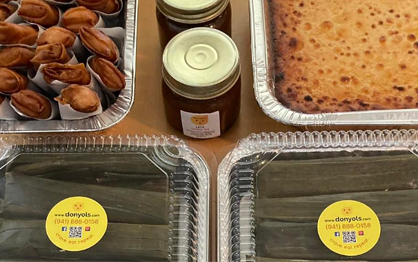 Cassava Cake and other food in Donyols Menu