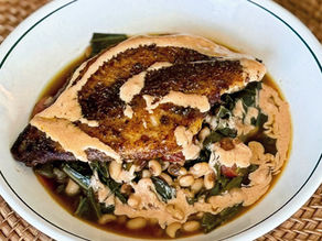 Blackened Catfish with Hoppin’ John & Comeback Sauce