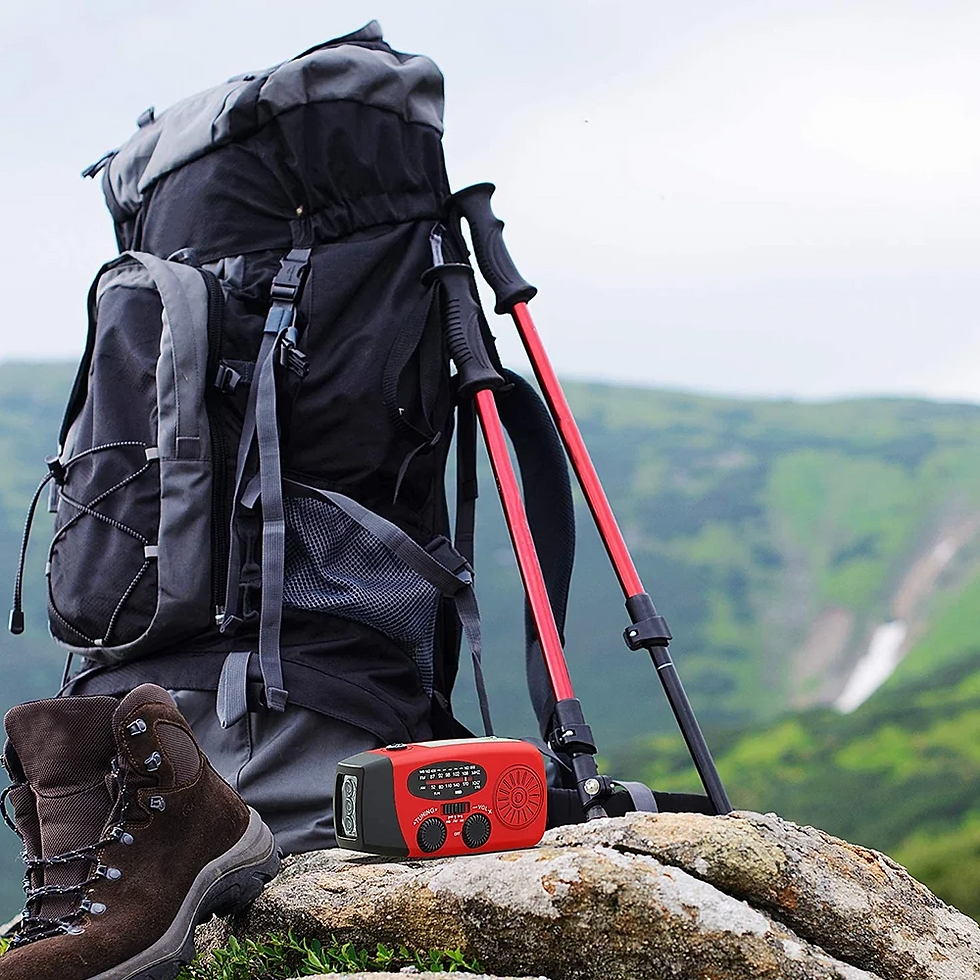 Thumbnail: Emergency  Radio Crank Solar Hand Weather 1000mAh Power Bank Charger Flash Light