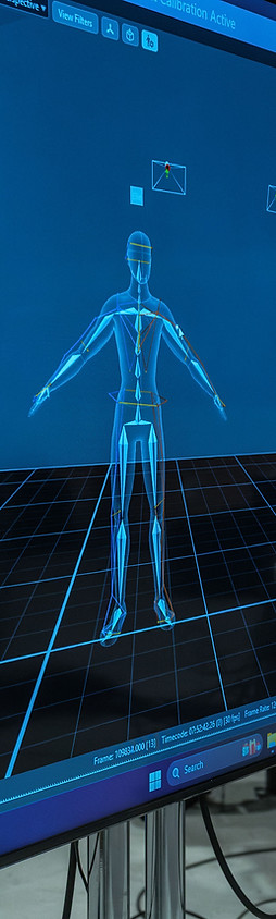 Image of a mocap skeleton on a screen