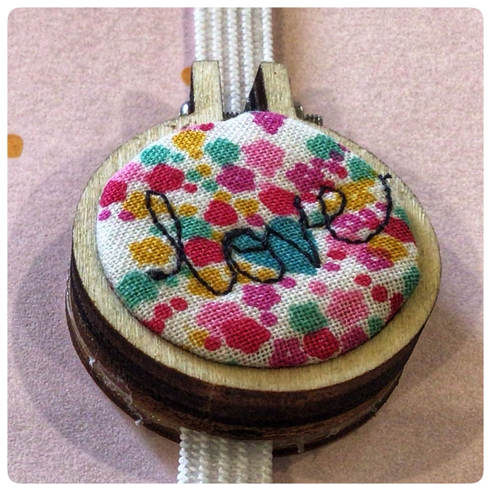 Thumbnail: Love Free-motion Embroidered Bookmark