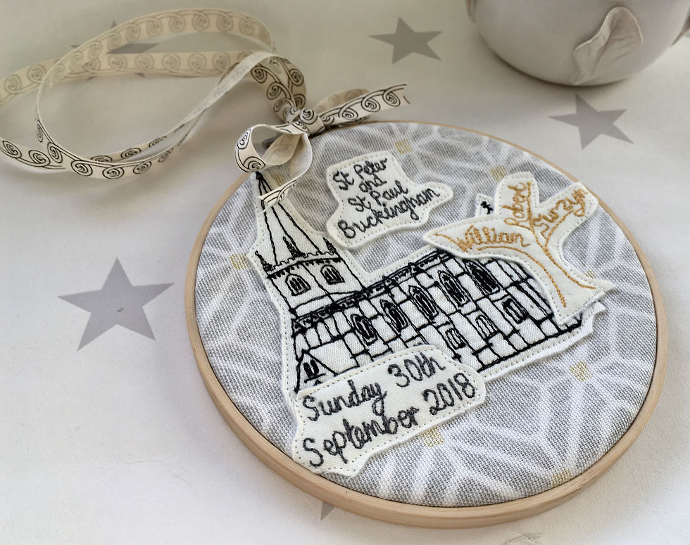 Thumbnail: Venue Stitched Picture Christening/Wedding Hoop