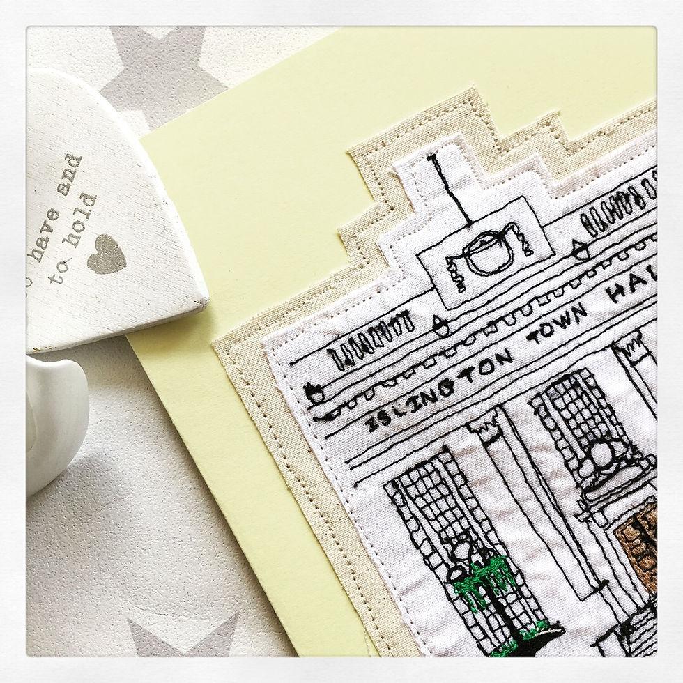 Thumbnail: Wedding/Christening Venue New Home Freehand Embroidered Card
