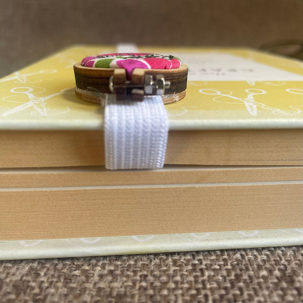 Thumbnail: Fell Asleep Here... Freehand Embroidered Mini Hoop Bookmark