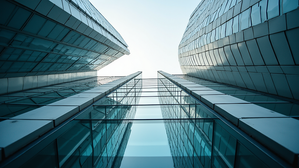 Eye-level view of modern commercial office building in Bukit Jalil