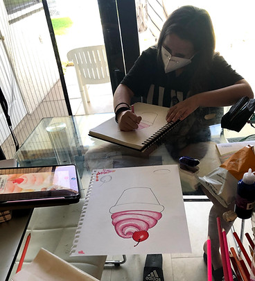 Private Art class with masks