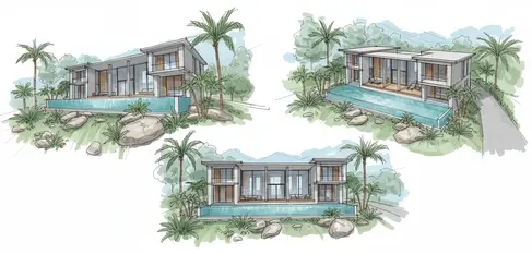 Concept Design Sketch Villa Elevation