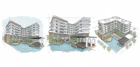 Concept Design Sketch Main Block Facade Design