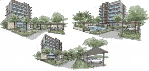 Concept Design Sketch Landscape Options