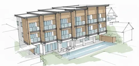 Concept Design Sketch Rear Facade Study