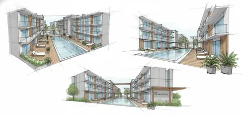 Concept Design Sketch Internal Courtyard