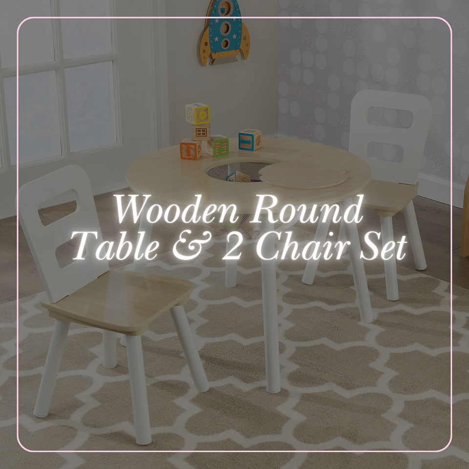 Wooden Round Table and Chair Set