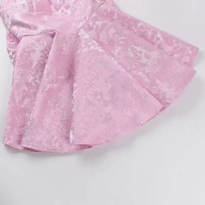 Miniature :  Sexy Bow Halter Long Dress Elegant Jacquard Lace Up Backless Birthday Robe