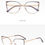Thumbnail: Fashion Big Square Blue Light Filter Myopia Glasses Women Metal Frame Spring Hin