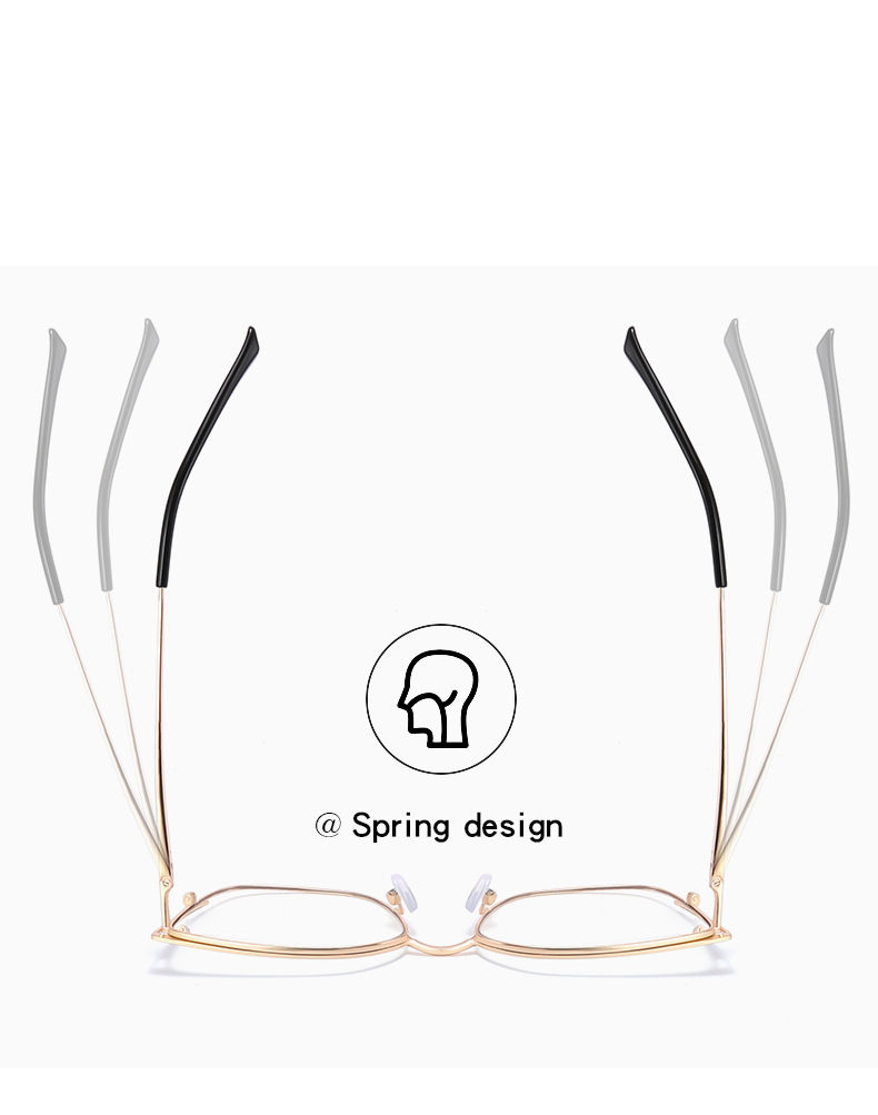 Miniature : Fashion Big Square Blue Light Filter Myopia Glasses Women Metal Frame Spring Hin