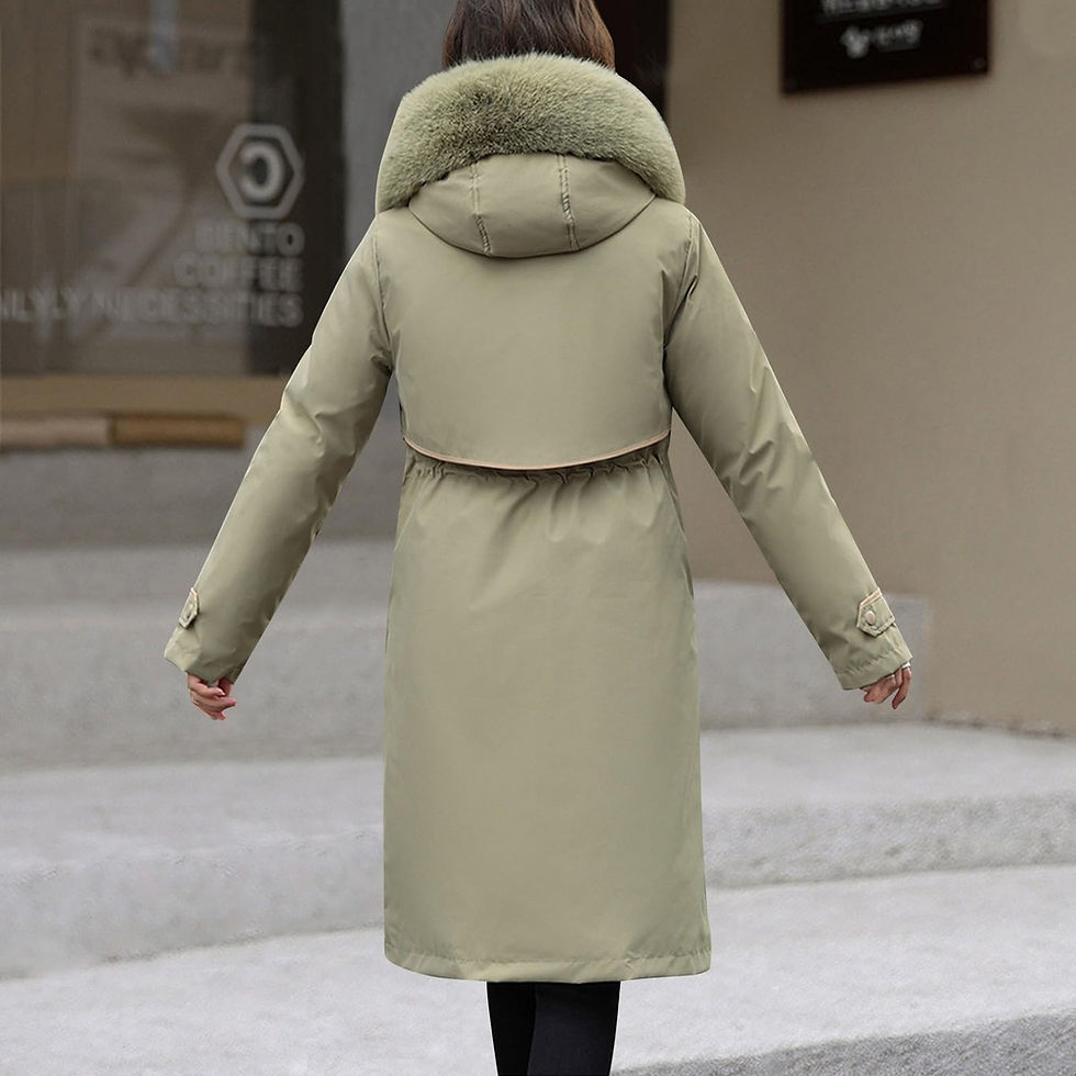 Miniaturbild: Mid Length Cotton Jacket Hoodie Fit Women Jackets Winter Mid-Length Office Cotto
