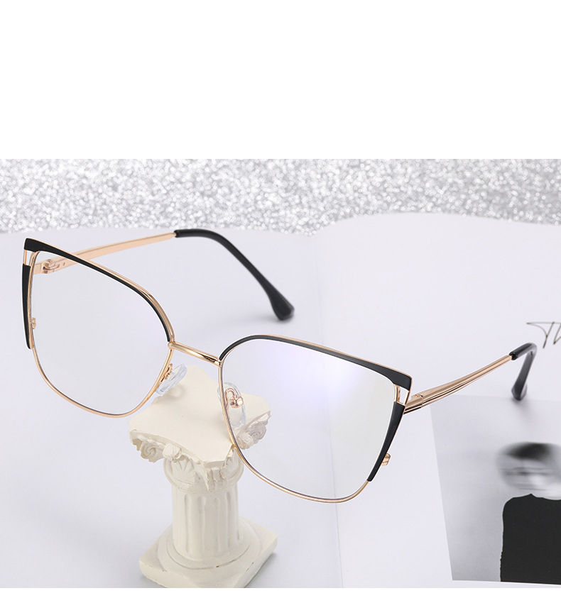 Miniaturbild: Fashion Big Square Blue Light Filter Myopia Glasses Women Metal Frame Spring Hin