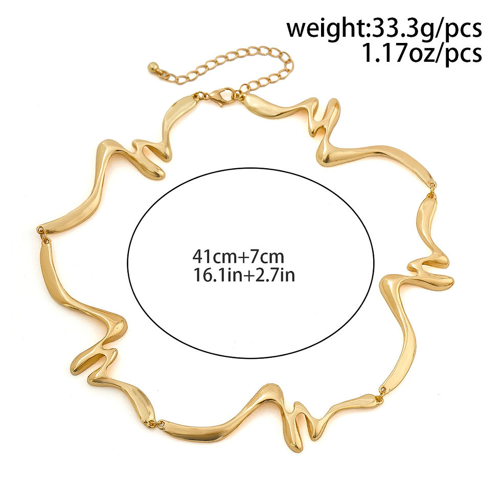 Thumbnail: Punk Vintage Irregular Water Drop Metal Choker Necklace Women Trend 2024 Unique 