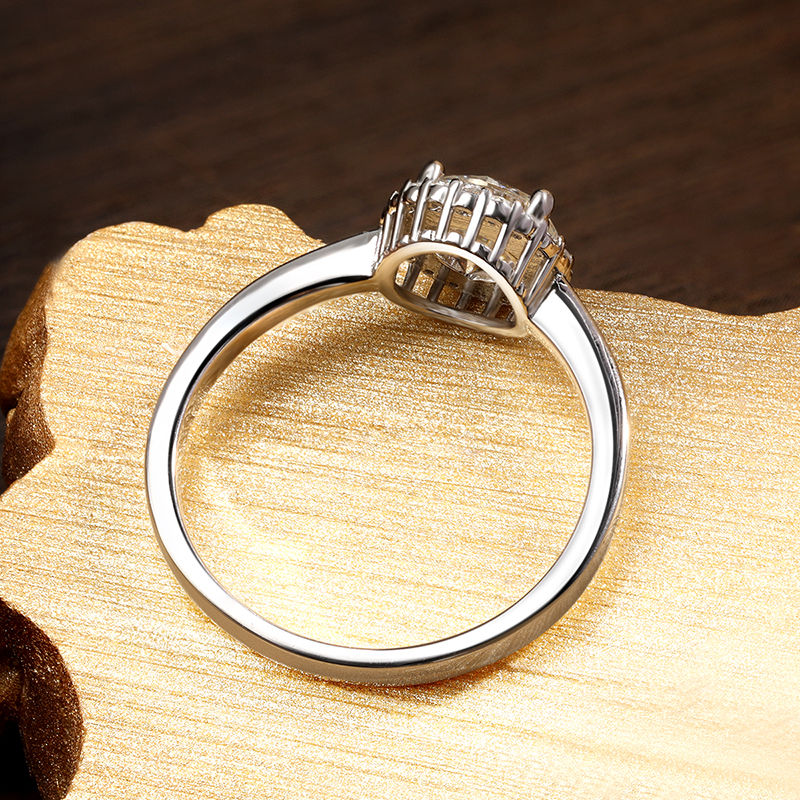 Miniature : KNOBSPIN 1ct D VVS1 Moissanite Rings for Women Engagement Wedding Lab Diamond wi
