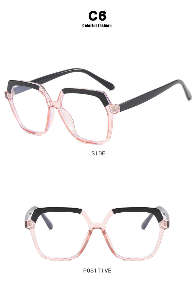 Miniatura: Eye Glasses Frame Fashion Casual Plain Glasses Anti Blue Light Retro Square Eyeg