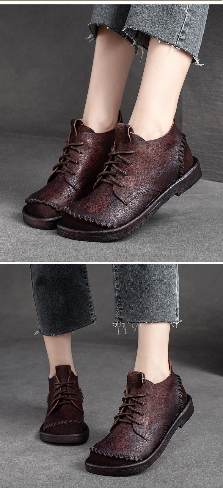 Miniaturbild: GKTINOO Square Toe Lace Up Thick Soled Boots For Women Platform Ankle Boots Genu