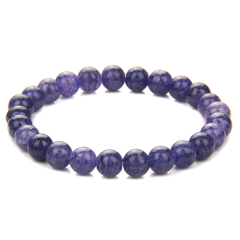 Miniaturbild: Polished 8mm Natural Fluorite Beads Bracelets For Femme Purple Quartz Lucky Ener