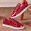 Thumbnail:  Glitter Leather Women's Flat Shoes Big Size 44 Red Shoes Woman Comfort Lace-up 