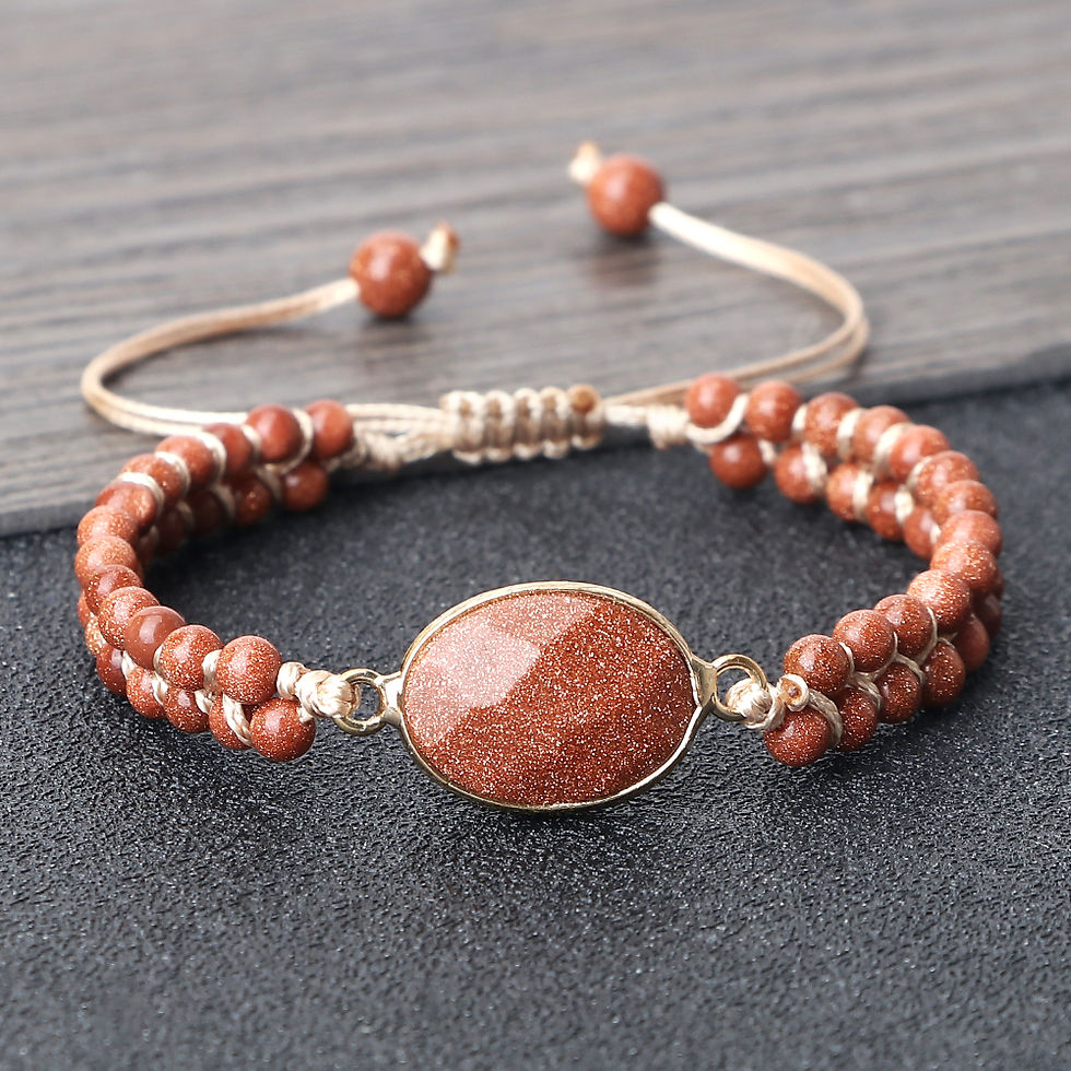 Miniaturbild: Natural Blue Sandstone Tibetan Buddha Bracelets 4mm Natural Stone Charm Pendant 