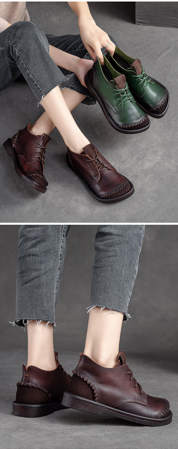 Miniaturbild: GKTINOO Square Toe Lace Up Thick Soled Boots For Women Platform Ankle Boots Genu