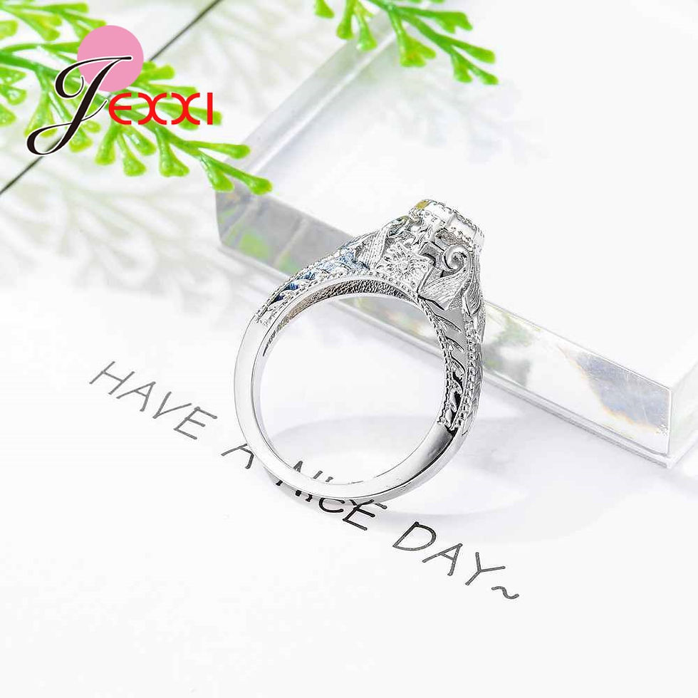Miniaturbild: Hot Wedding Band Rings For Women Simple 925 Sterling Silver Engagement Finger Ri