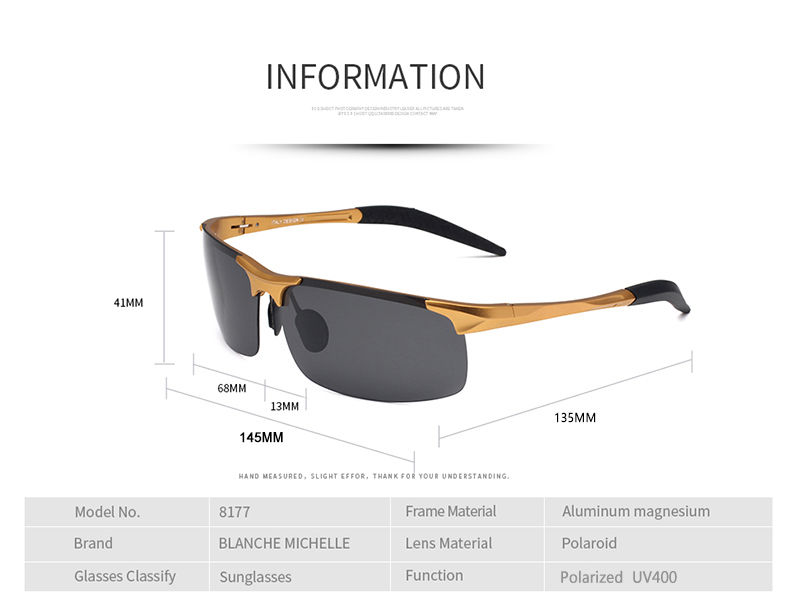 Miniature : High Quality Ultra-Light Aluminum Magnesium Sport Sunglasses Polarized Men UV400