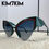 الصورة المصغرة: Oversized Y2K Punk Cat Eye Sunglasses Women 2025 Luxury Brand Semi-Rimless UV400