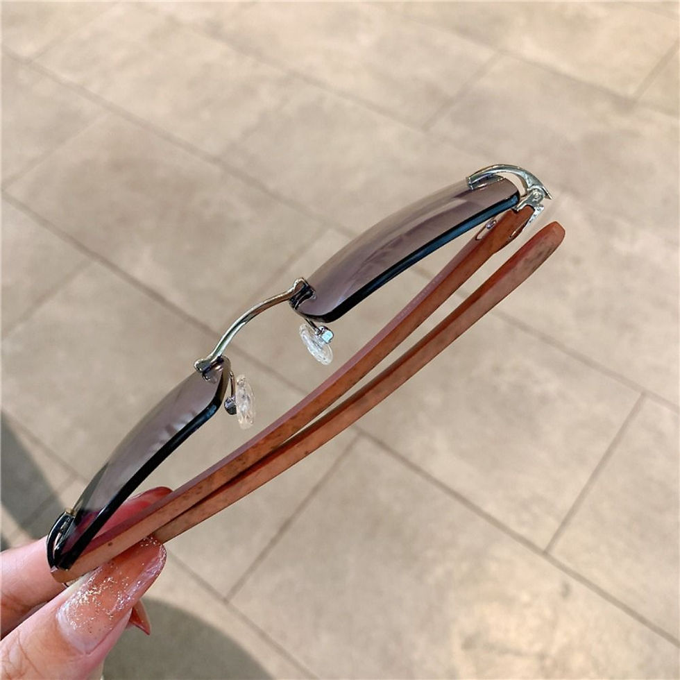Miniature : Trendy Punk Sunglasses Rimless Rectangle Sun Glasses for Men Women Fashion UV400