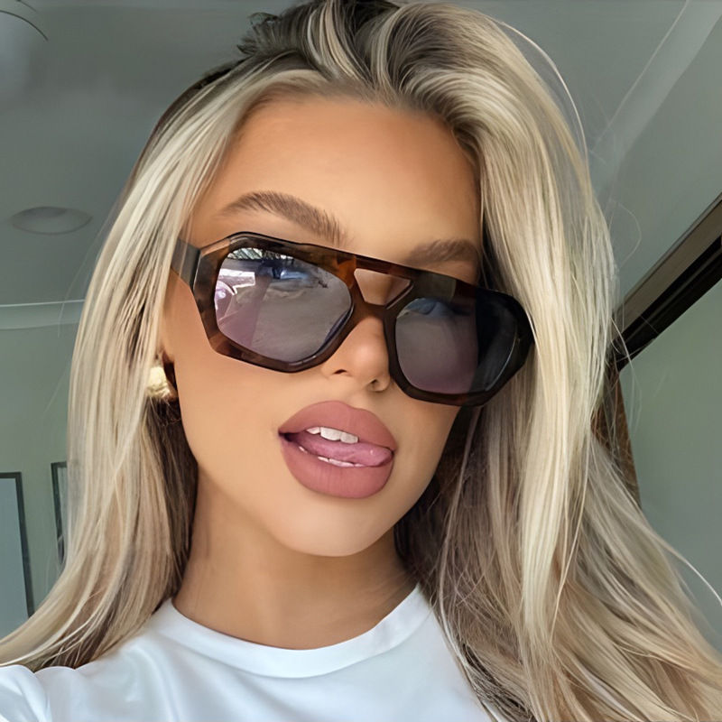 الصورة المصغرة: Square Vintage Sunglasses Woman Brand Designer Big Frame Sun Glasses Female Fash