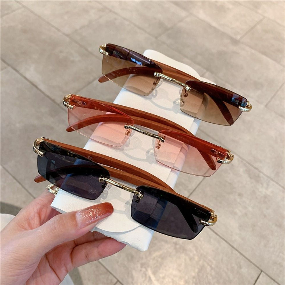 Miniature : Trendy Punk Sunglasses Rimless Rectangle Sun Glasses for Men Women Fashion UV400