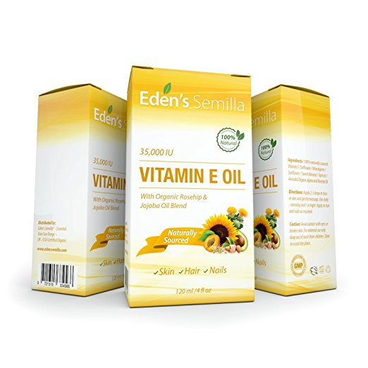 Miniature : Vitamin E Oil 35,000 IU + Organic Rosehip & Jojoba Blend - 4 OZ