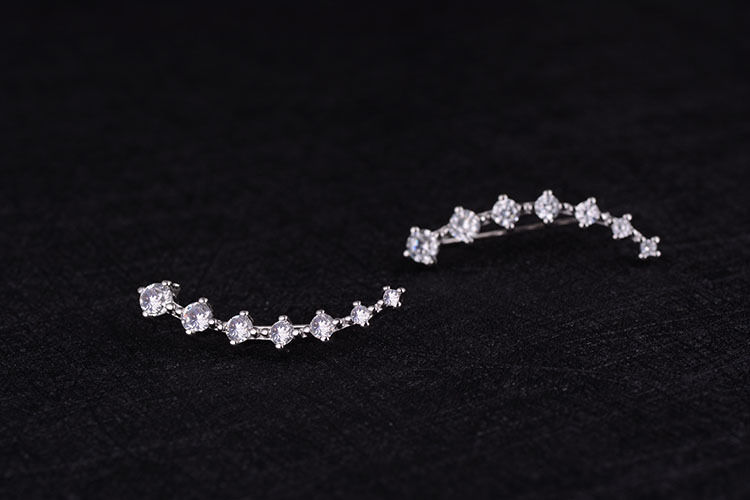 Miniature : New Arrival Hot Sell Fashion Shiny Crystal 925 Silver Needle Ladies Stud Earring