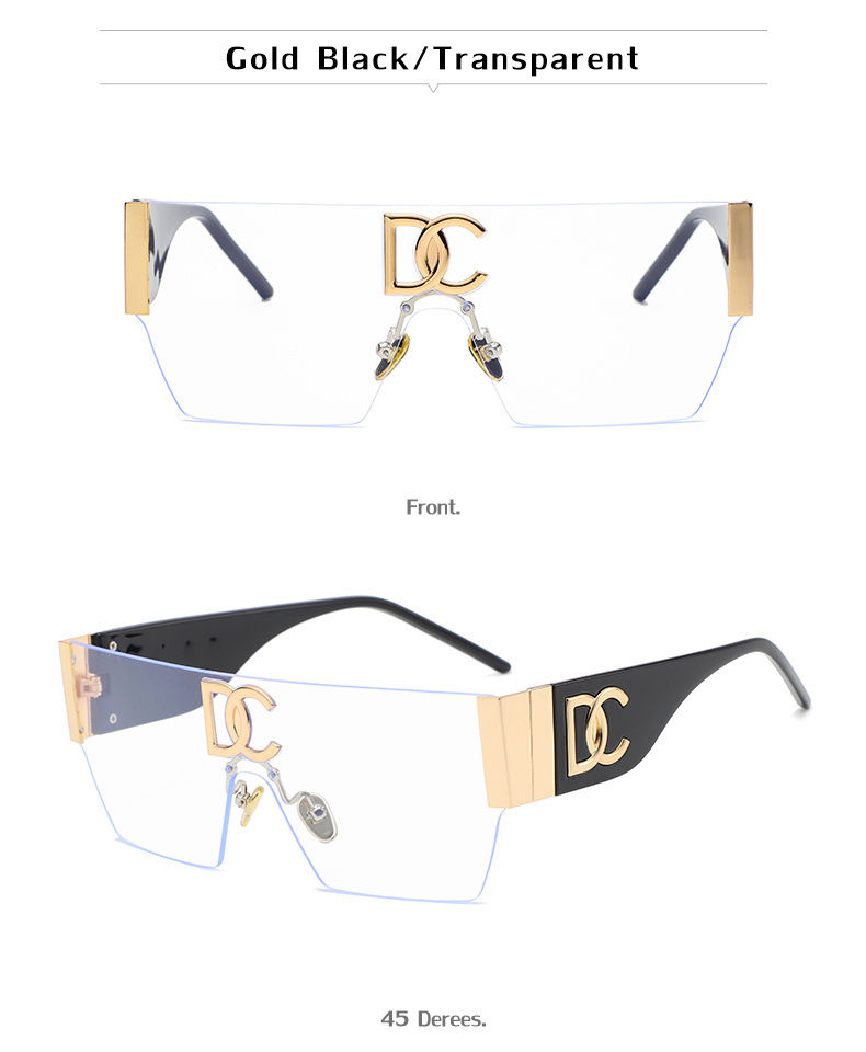 Miniaturbild: Rimless Luxury Fashion Square Sunglasses Women Ladies One-Piece Sun Glasses Men 