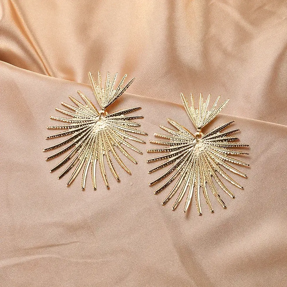 Miniaturbild: Hot Sell Unique Exaggerated Geoemtric Irregular Drop Earrings Personality Golden
